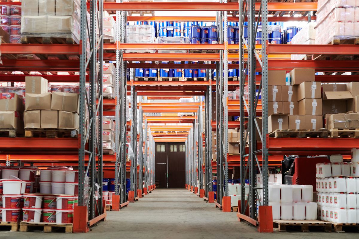 Neatly stocked Lefuwa supply and distribution warehouse